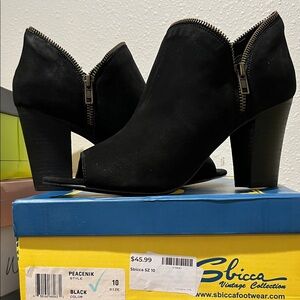 Sbicca Black Heeled Ankle Boots